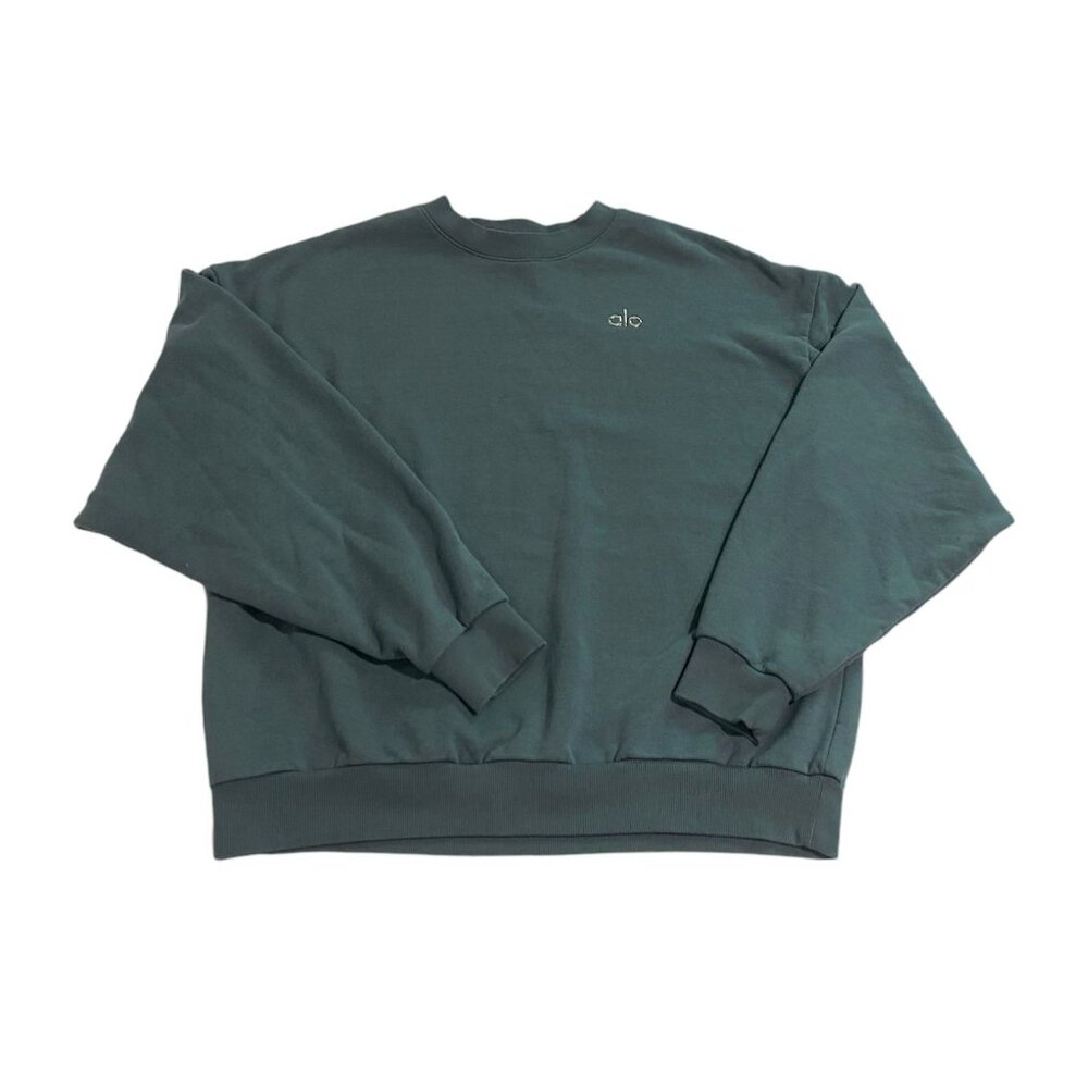 ALO Yoga Accolade Crewneck Pullover in Teal Agate